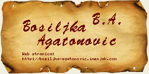 Bosiljka Agatonović vizit kartica
